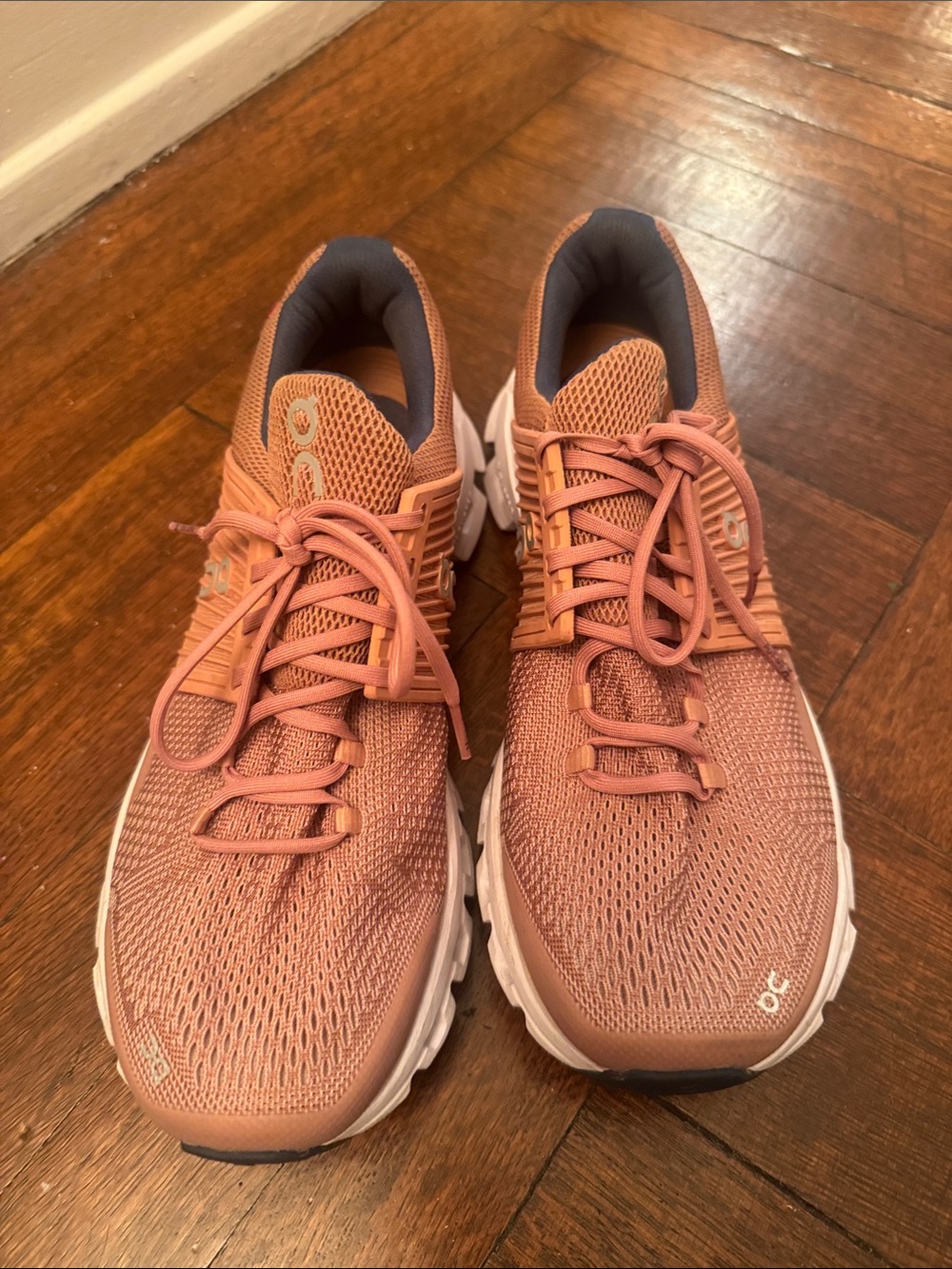 On Running Women's Pink Coral Cloudrunning Athletic Shoes